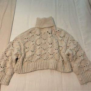 Zara Chunky Cream Turtleneck Knit Sweater. Worn Once. Perfect Condition. Size M